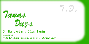 tamas duzs business card